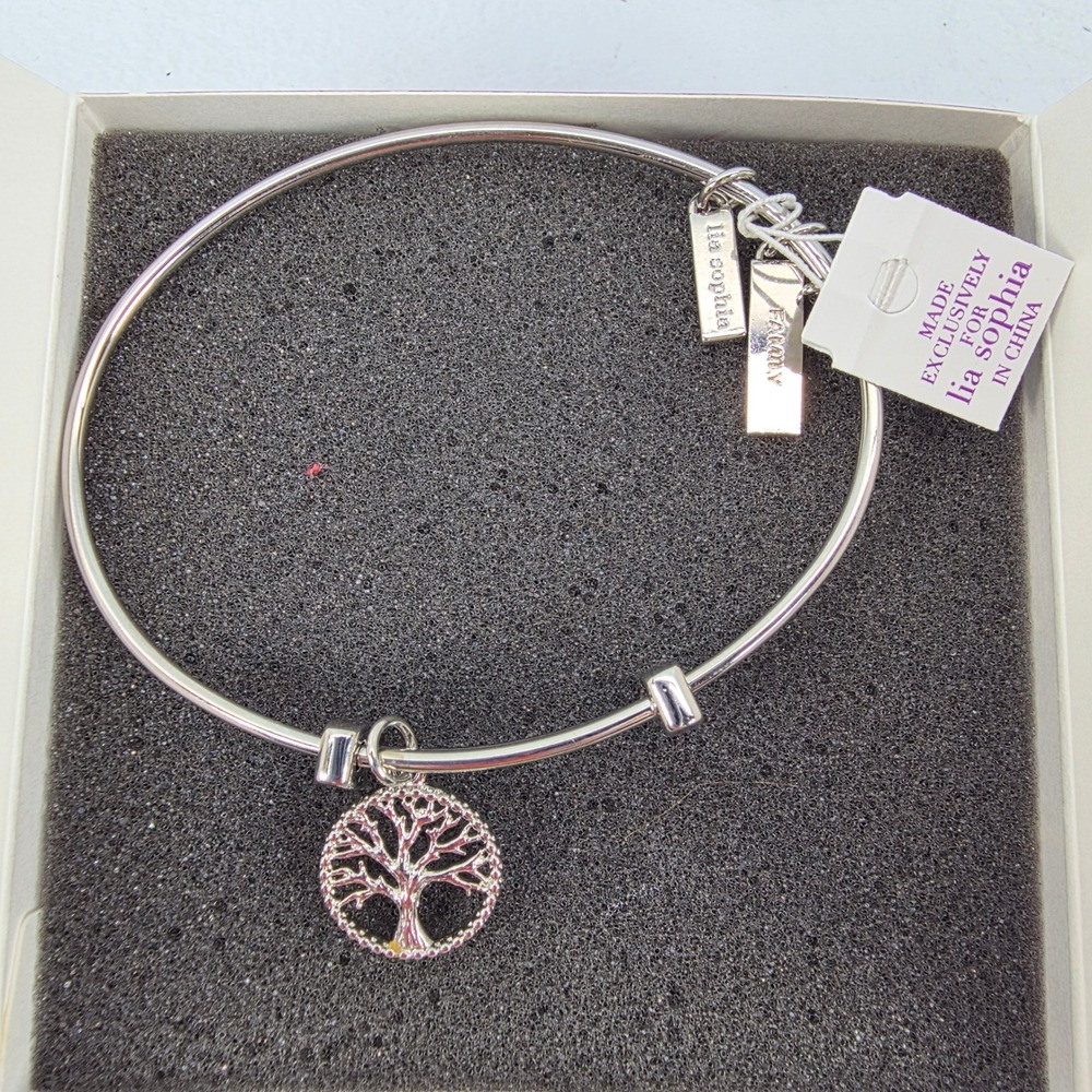 Lia Sophia‎ Love Your Life Family Tree Charm Bangle Bracelet Fashion Jewelry